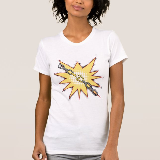 Pop Art gebrochen Kettenexplosion kühne Comic Stil T-Shirt (Vorderseite)
