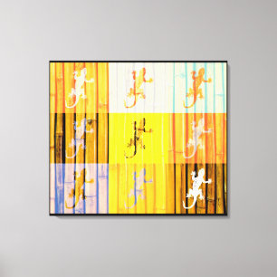 Pop Art Geckos - Wrapped Canvas Leinwanddruck