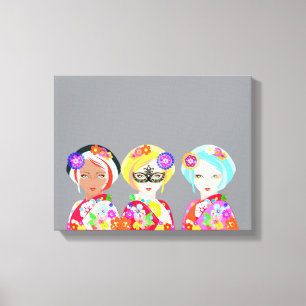 Pop-Art-Geishas Leinwanddruck