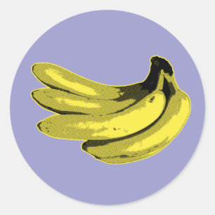 Pop-Art Gelbe Banane Grafik Runder Aufkleber