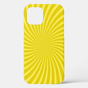 Pop-Art-gelber Hintergrund, retro-komische Strahle iPhone 12 Hülle