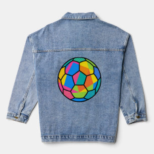 Pop-Art Geometrische Fußballball-Kunst Jeansjacke