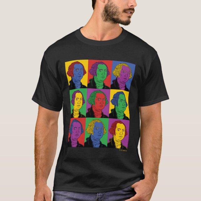 Pop Art George Washington T-Shirt (Vorderseite)