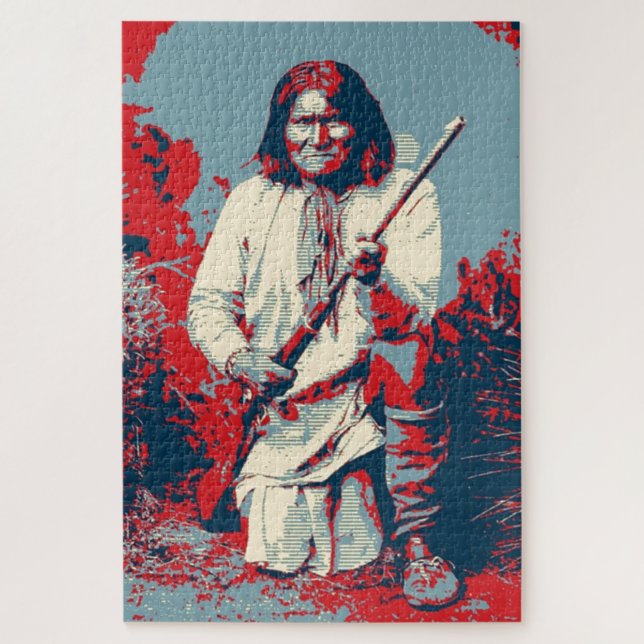 Pop Art Geronimo Indianerlegende Leiterin (Vertikal)