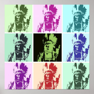 Pop Art Geronimo Poster - Freedom Warrior Indian