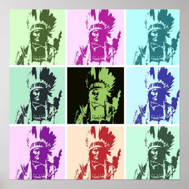 Pop Art Geronimo Poster - Freedom Warrior Indian (Vorne)