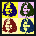 Pop Art Geronimo Poster - Freiheit kämpfen<br><div class="desc">Pop Art Style Iconic Historische People Images - Freedom Warrior Indian Stamm Chief Geronimo Art Poster Print</div>