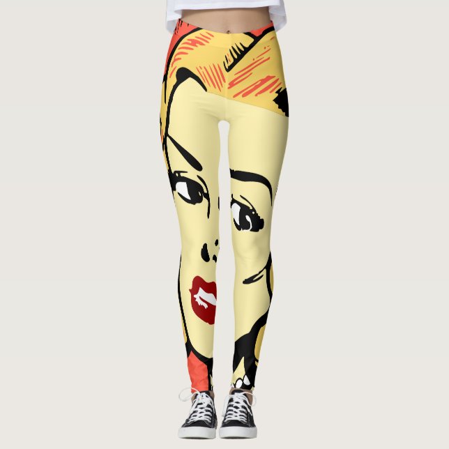 Pop Art Girl Leggings (Vorderseite)