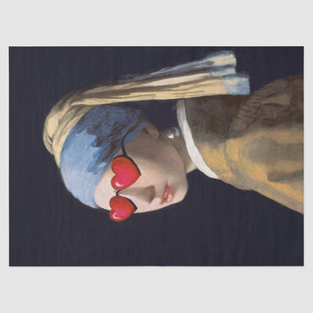 Pop Art Girl mit Perlenohrmuschel Seidenpapier (Vorderseite)