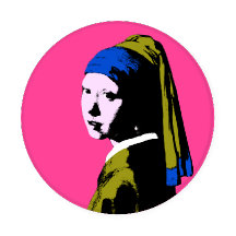 POP Art Girl mit Perlenohrring