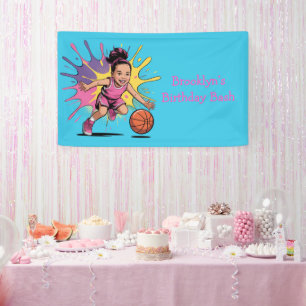 Pop Art Girls Basketball Bash Banner