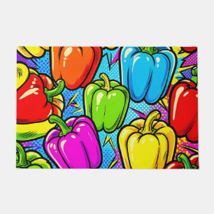 Pop-Art-Glockenpaprika-Muster Fußmatte