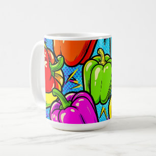 Pop-Art-Glockenpaprika-Muster Kaffeetasse