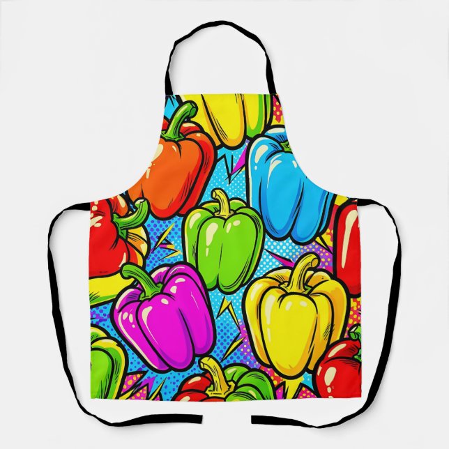 Pop-Art-Glockenpaprika-Muster Schürze (Vorderseite)