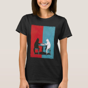 Pop-Art-Glücksspielkatze spielt Poker T-Shirt