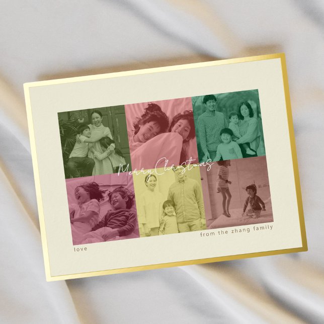 Pop art Gold foin photo de Noël Carte de vacances (Créateur téléchargé)