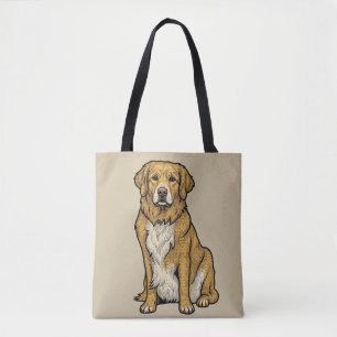 Pop-Art Golden Retriever Hund Grafik Vintage-Comic Tasche