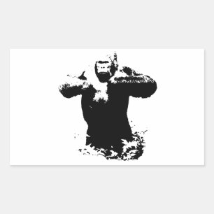 Pop Art Gorilla battre la poitrine Sticker Rectang