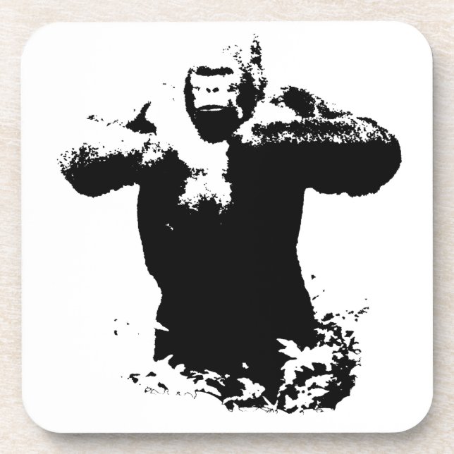 Pop Art Gorilla battre poitrine Dessous de verre e (Devant)