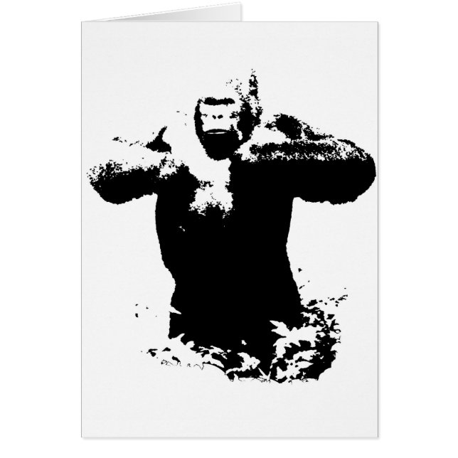 Pop Art Gorilla Beating Chest Card (Devant)