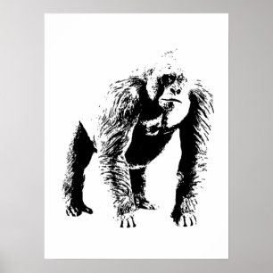 Pop-Art-Gorilla-Plakatdruck Poster