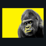 Pop Art Gorilla Poster<br><div class="desc">Digital Computer Animal Art - Uni Pop Kunst - Wilde Tiercomputer Bilder</div>