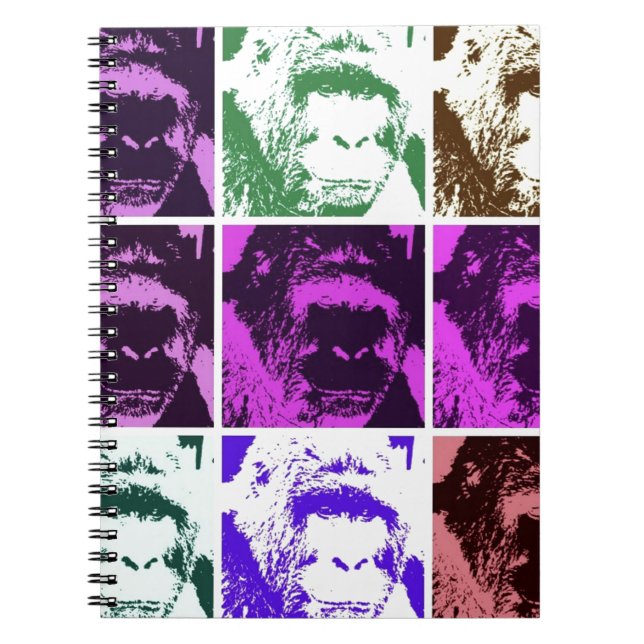 Pop Art Gorillas Notizblock (Vorderseite)