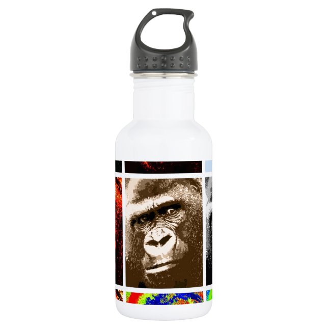 Pop Art Gorillas Trinkflasche (Vorderseite)