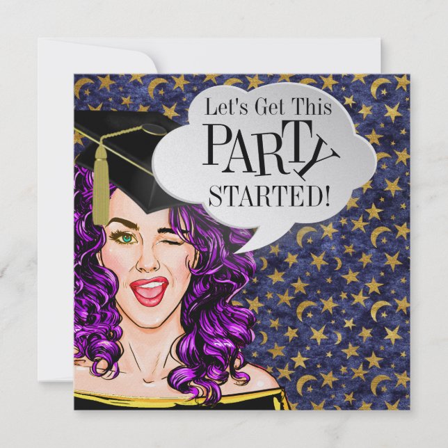 Pop Art Graduation 2 PARTY Invitation (Devant)