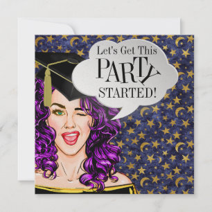 Pop Art Graduation 2 PARTY Invitation