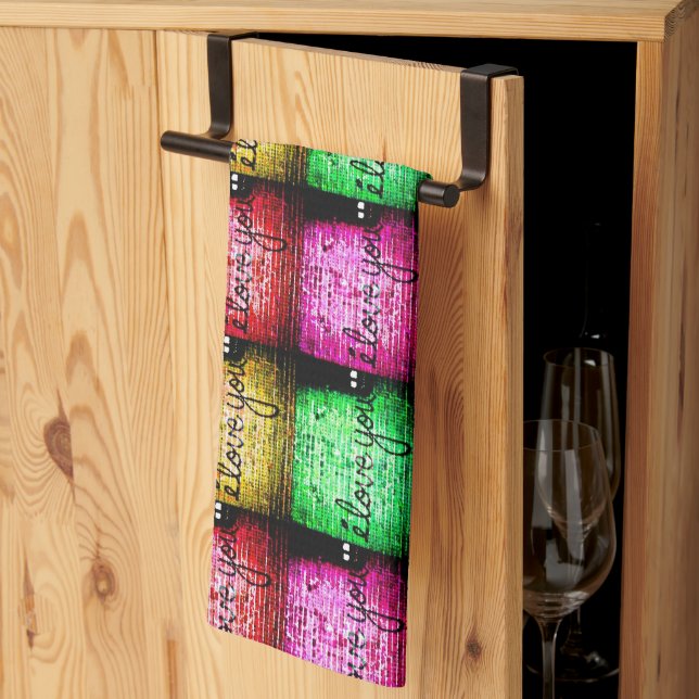 Pop Art Graffiti Liebe Handtuch (Drittel gefaltet)