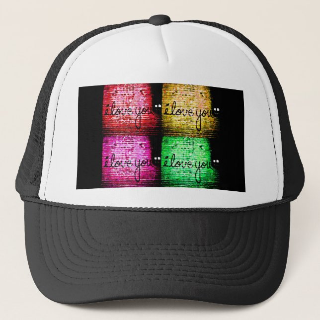 Pop Art Graffiti Liebe Truckerkappe (Vorderseite)