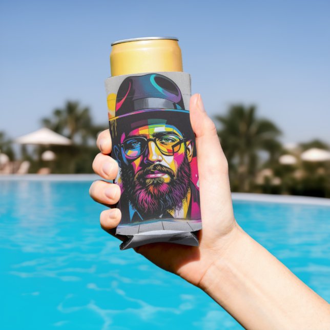 Pop art graffiti of a Jewish man Selters Dosenkühler (In Situ Pool)