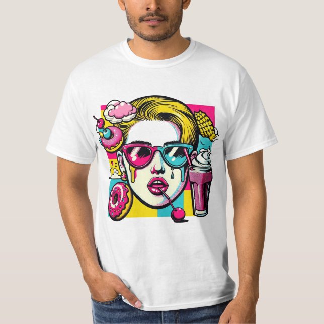 Pop Art Graphic T-Shirt (Vorderseite)