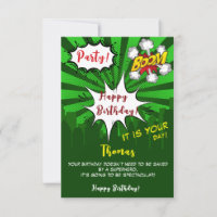 Pop Art Green Comic zum Geburtstag