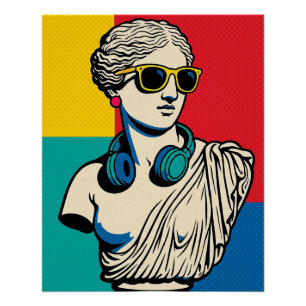 Pop-Art-griechische Statue  Poster