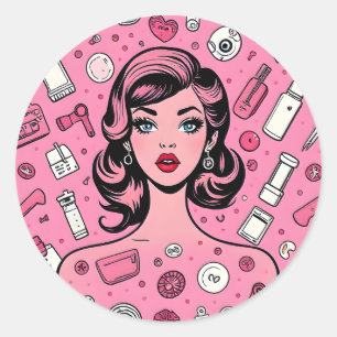 Pop Art Gril Aufkleber