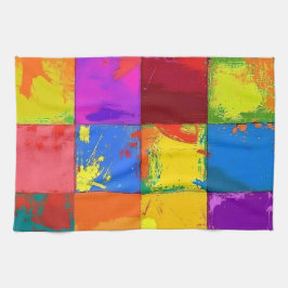Pop Art grunge Farbblöcke Geschirrtuch