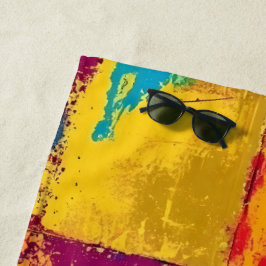 Pop Art grunge Farbblöcke Strandtuch