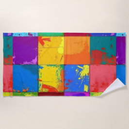 Pop Art grunge Farbblöcke Strandtuch