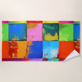 Pop Art grunge Farbblöcke Strandtuch