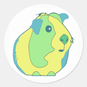 Pop Art Guinea Pig Runder Aufkleber