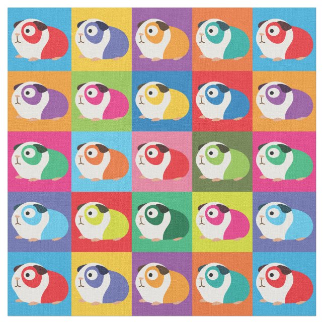 Pop Art Guinea Schweine Stoff (Nahaufnahme)