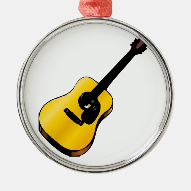 Pop Art Guitar Ornament Aus Metall (Vorne)