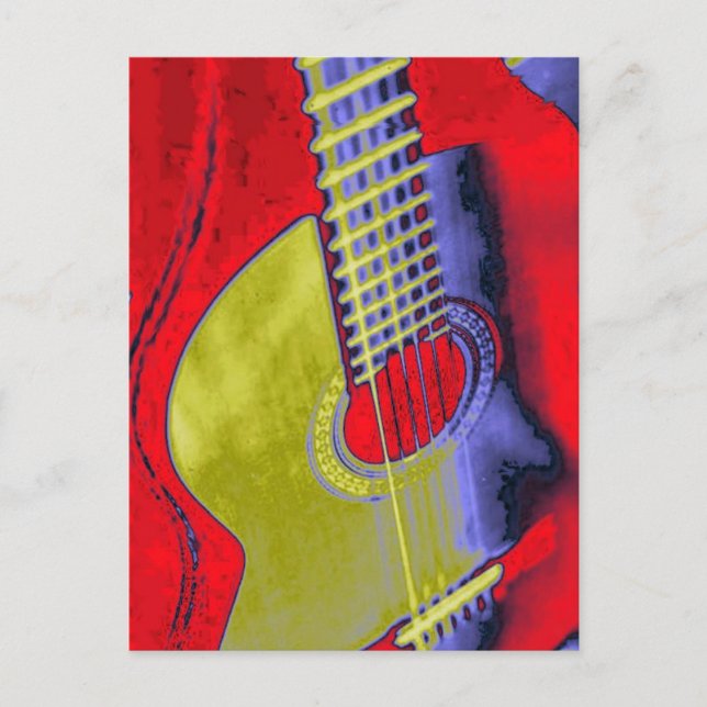 Pop Art Guitar Postkarte (Vorderseite)