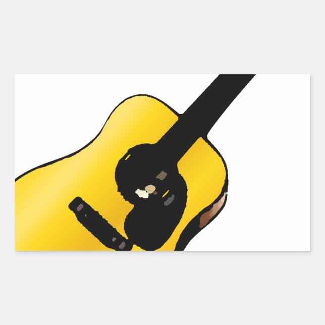 Pop Art Guitar Rechteckiger Aufkleber (Vorderseite)