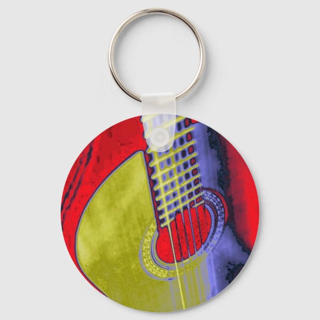 Pop Art Guitar Schlüsselanhänger (Vorderseite)