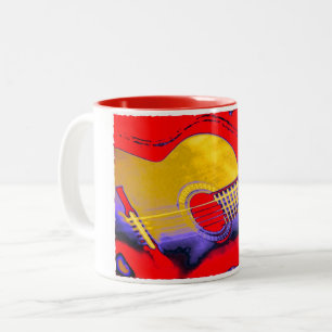 Pop Art Guitar Zweifarbige Tasse