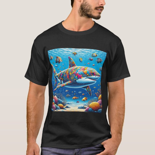 Pop-Art-Hai T-Shirt (Vorderseite)