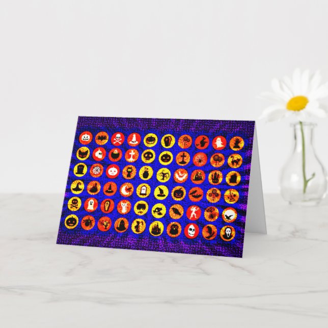 Pop Art Halloween Icons Karte (Kleine Pflanze)